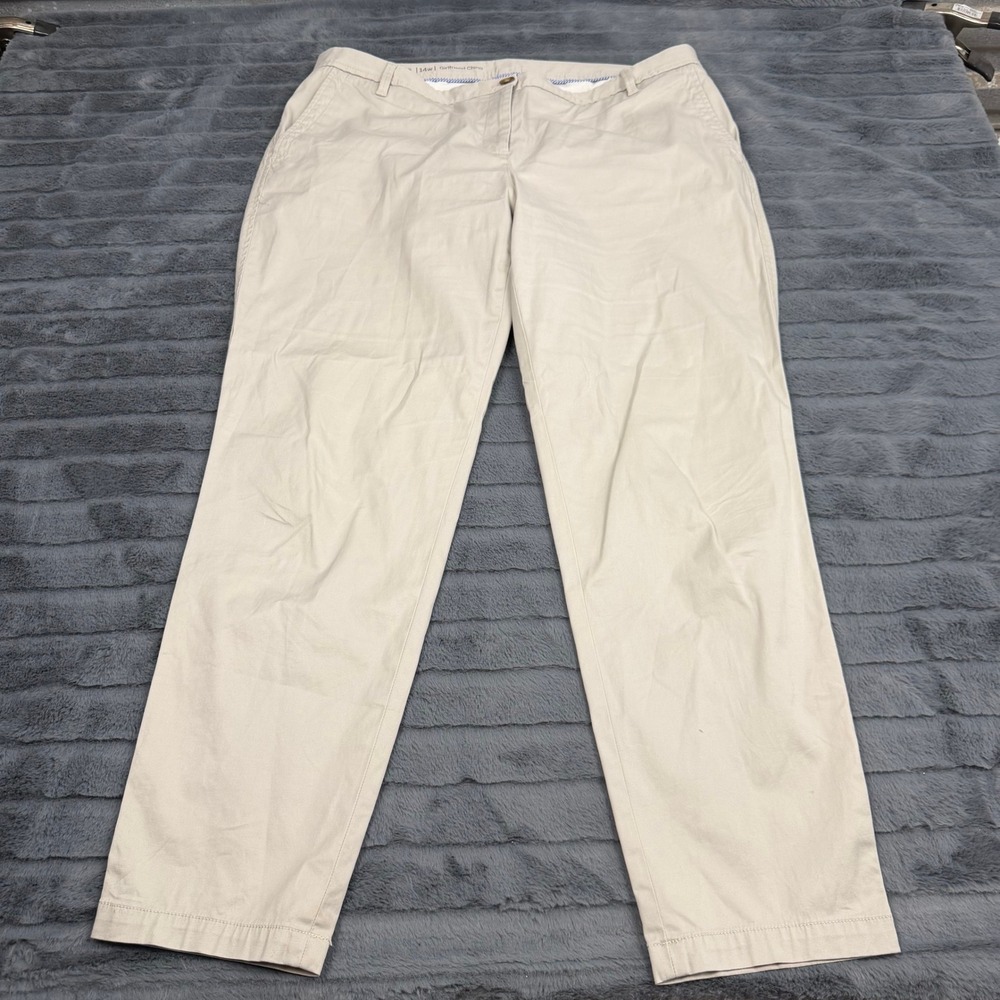 Talbots Girlfriend Chino Pants Womens 14W Tan Beige Cotton Stretch JO3069 09/16